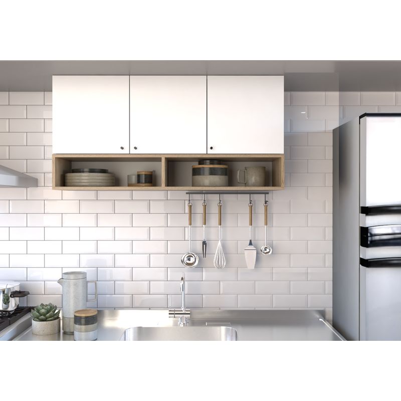 AMV TIENDA ONLINE - Mueble Aereo Cocina Mural Gabinete 3 Puertas Estantes 1.15m