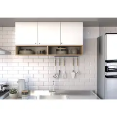 AMV TIENDA ONLINE - Mueble Aereo Cocina Mural Gabinete 3 Puertas Estantes 1.15m