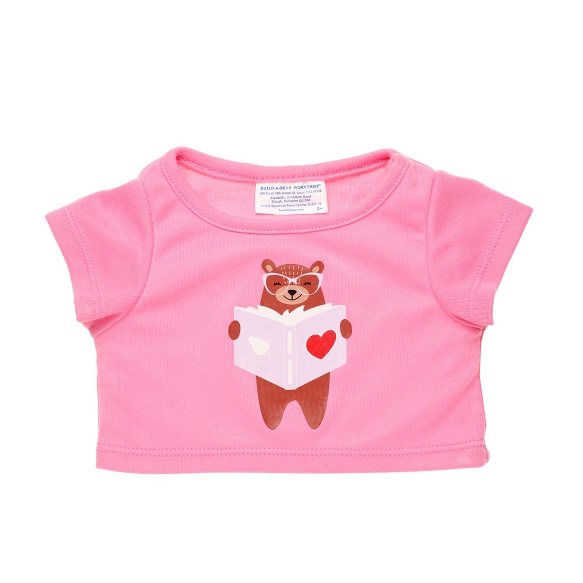 BUILD A BEAR - Polera Build a Bear oso lector algodón suave