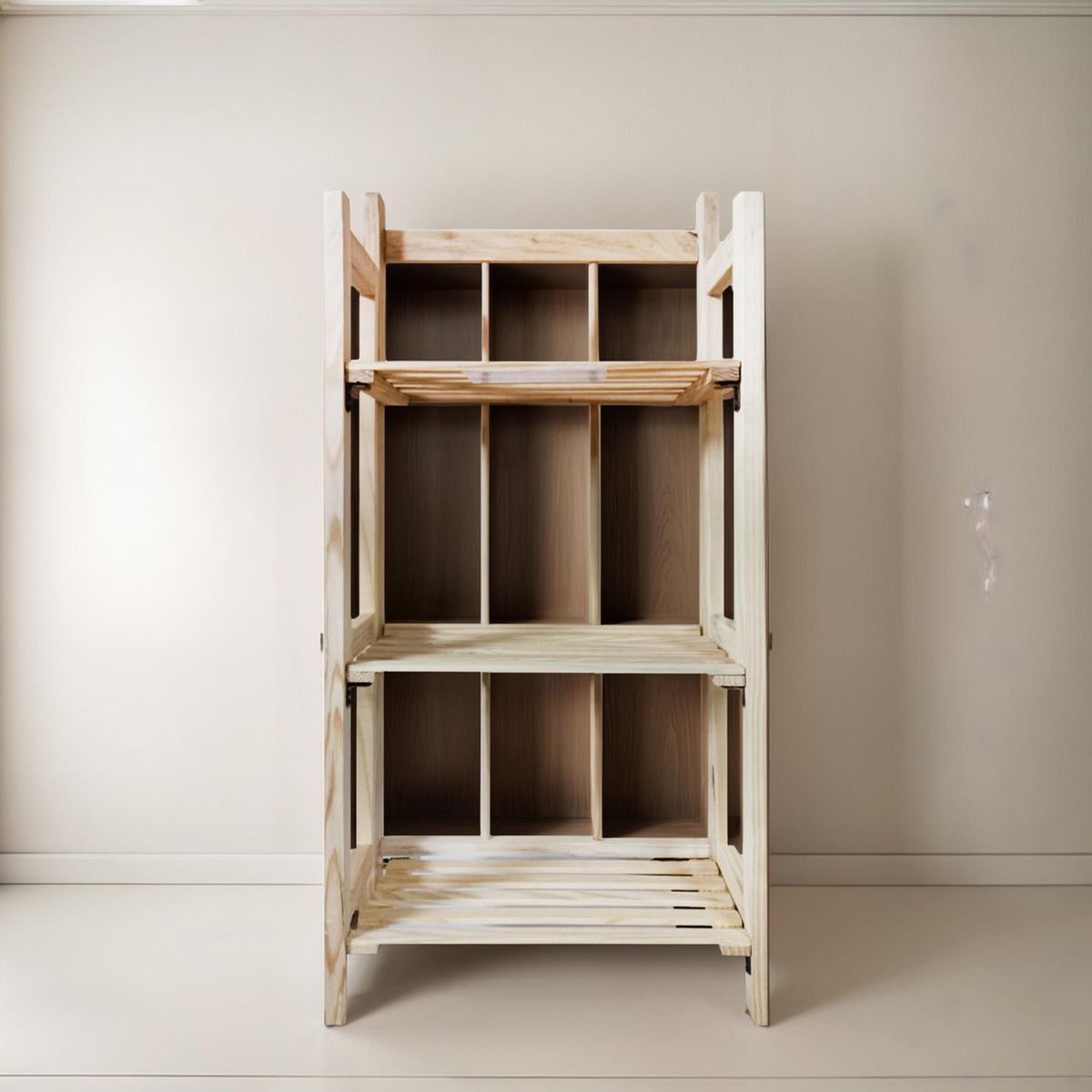 IMPORTCLICK - Estante Organizador Madera Librero 3 Niveles 68x30x15 CM Café Claro