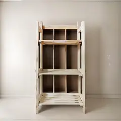 IMPORTCLICK - Estante Organizador Madera Librero 3 Niveles 68x30x15 CM Café Claro