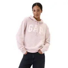 GAP - Polerón Logo Con Gorro Satín Rosado