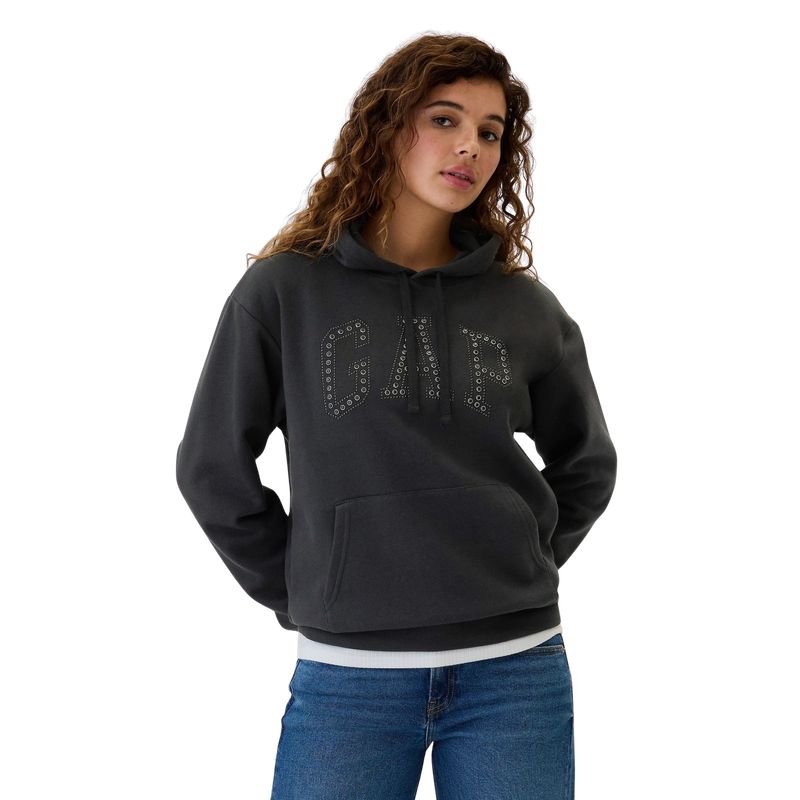 GAP - Polerón Logo Con Gorro Gris