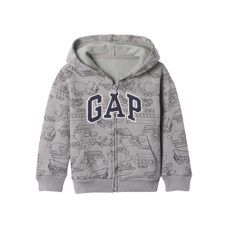 GAP - Polerón Logo Con Cierre Hombre Gris
