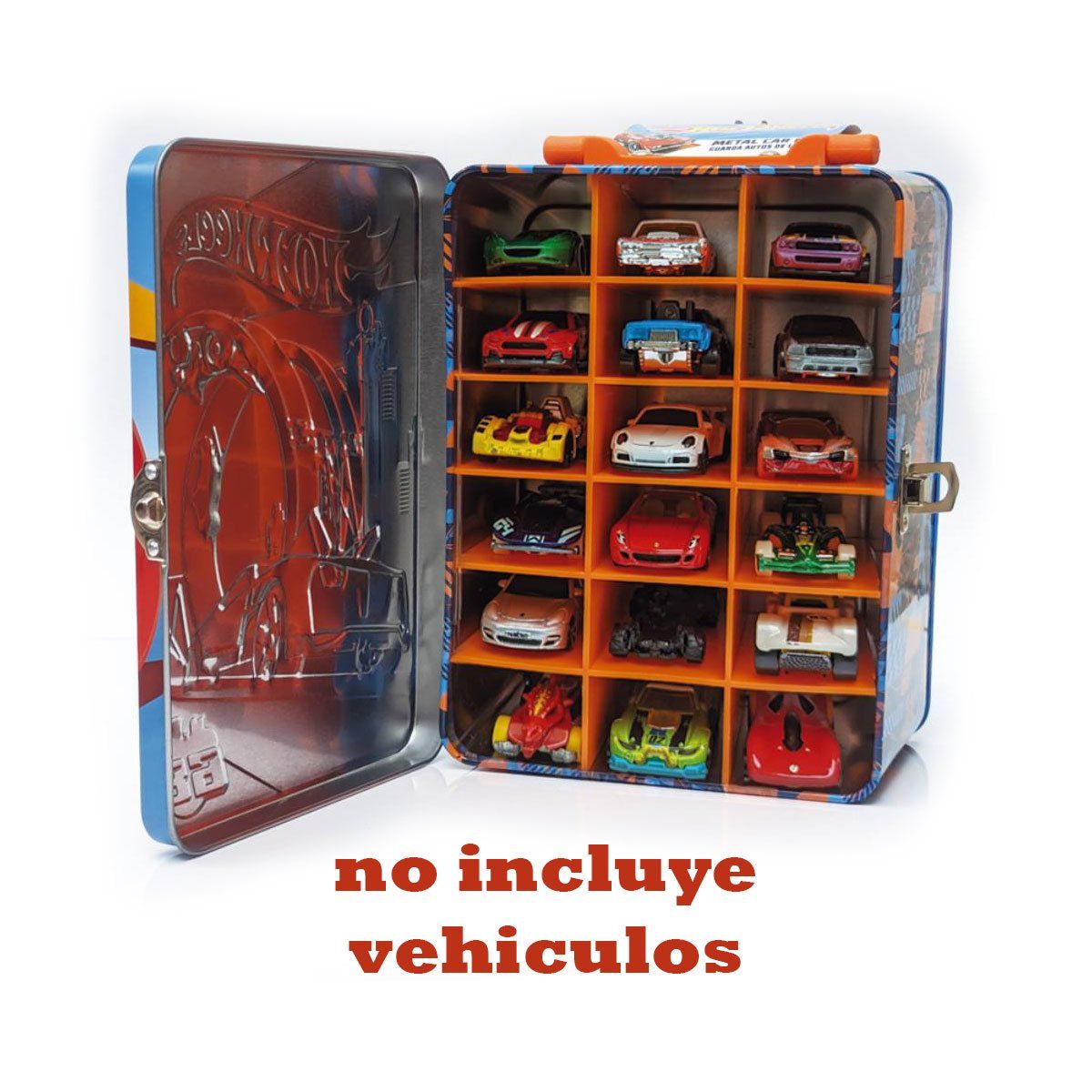 HOT WHEELS - Caja metálica Hot Wheels colección para 18 autos - D