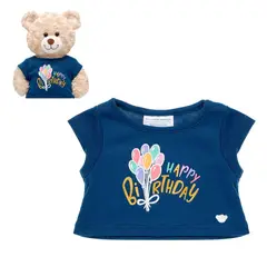 BUILD A BEAR - Polera cumpleaños azul globos