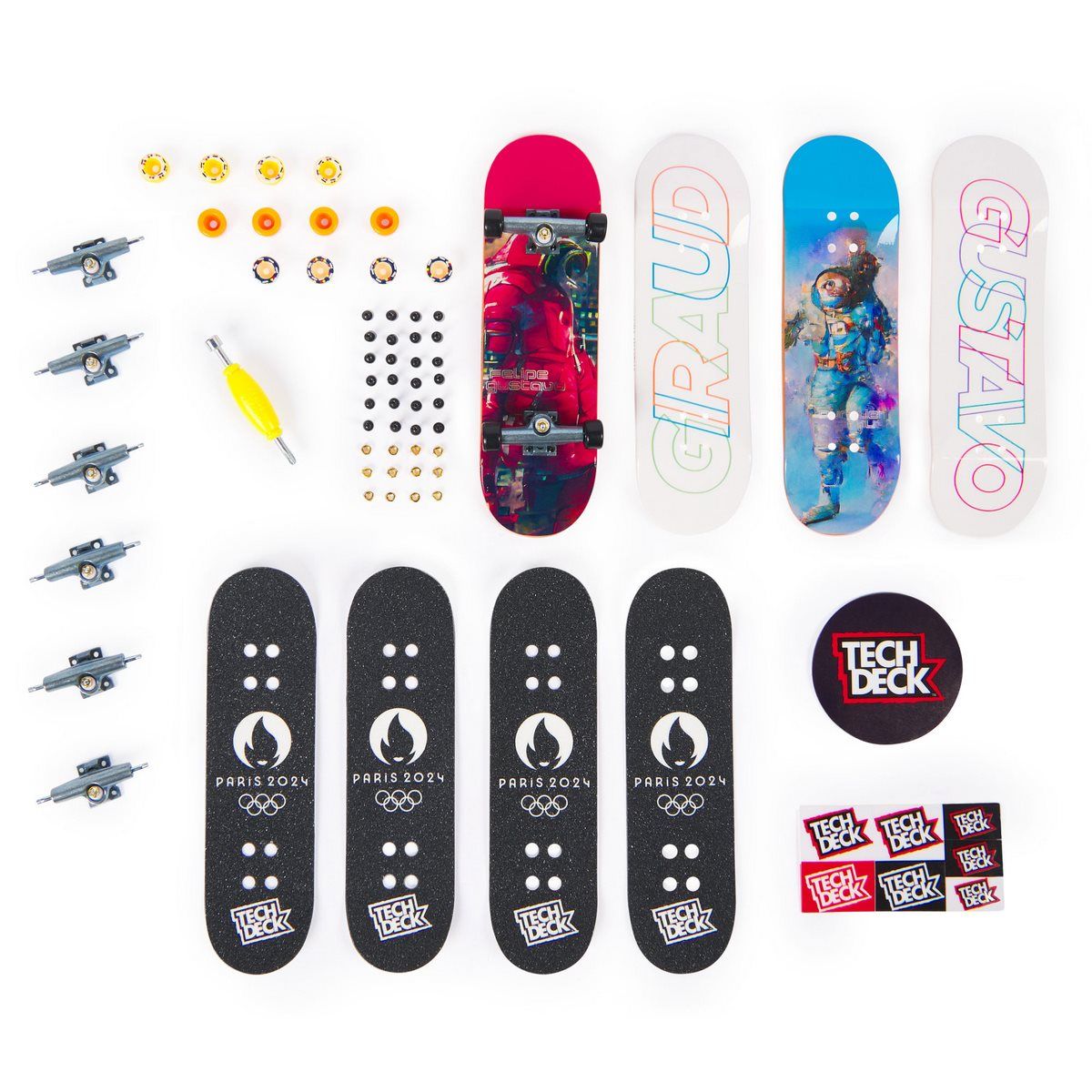 ANSALDO - Mini skate Tech Deck pack 4 Felipe Gustavo Paris 2024