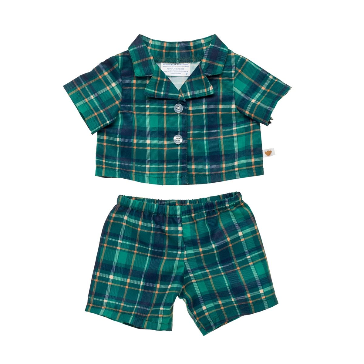 BUILD A BEAR - Pijama Build a Bear escocés verde colección peluche