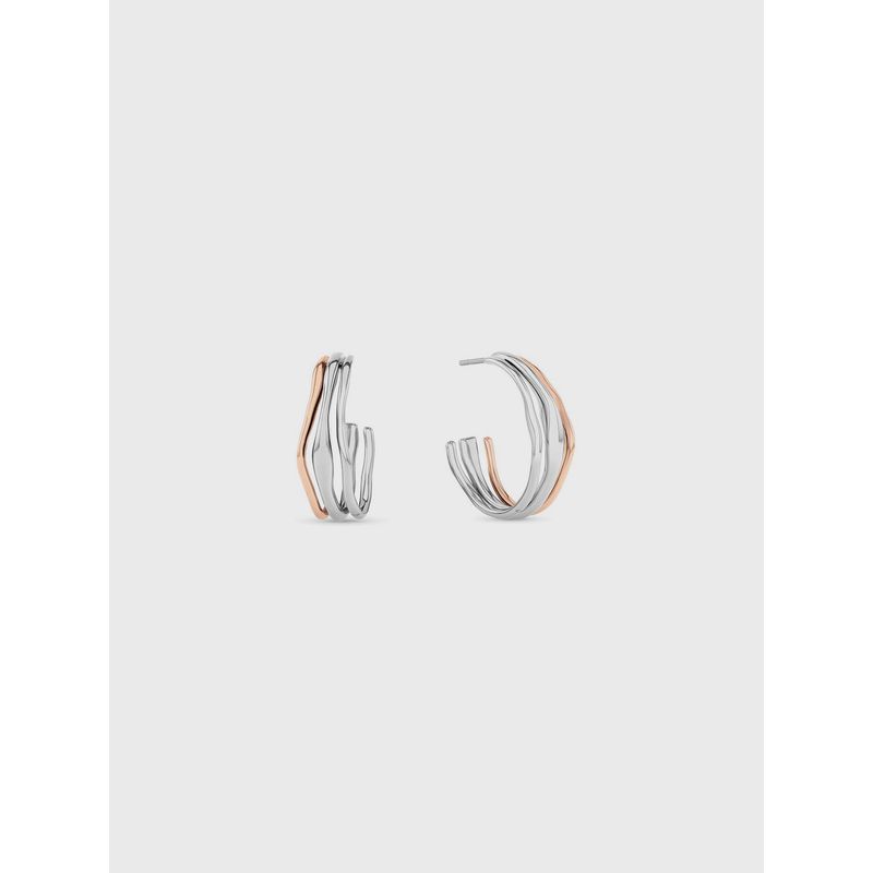 CALVIN KLEIN - Aros Argolla Sculptural Fluid Plateado Calvin Klein