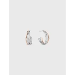 CALVIN KLEIN - Aros Argolla Sculptural Fluid Plateado