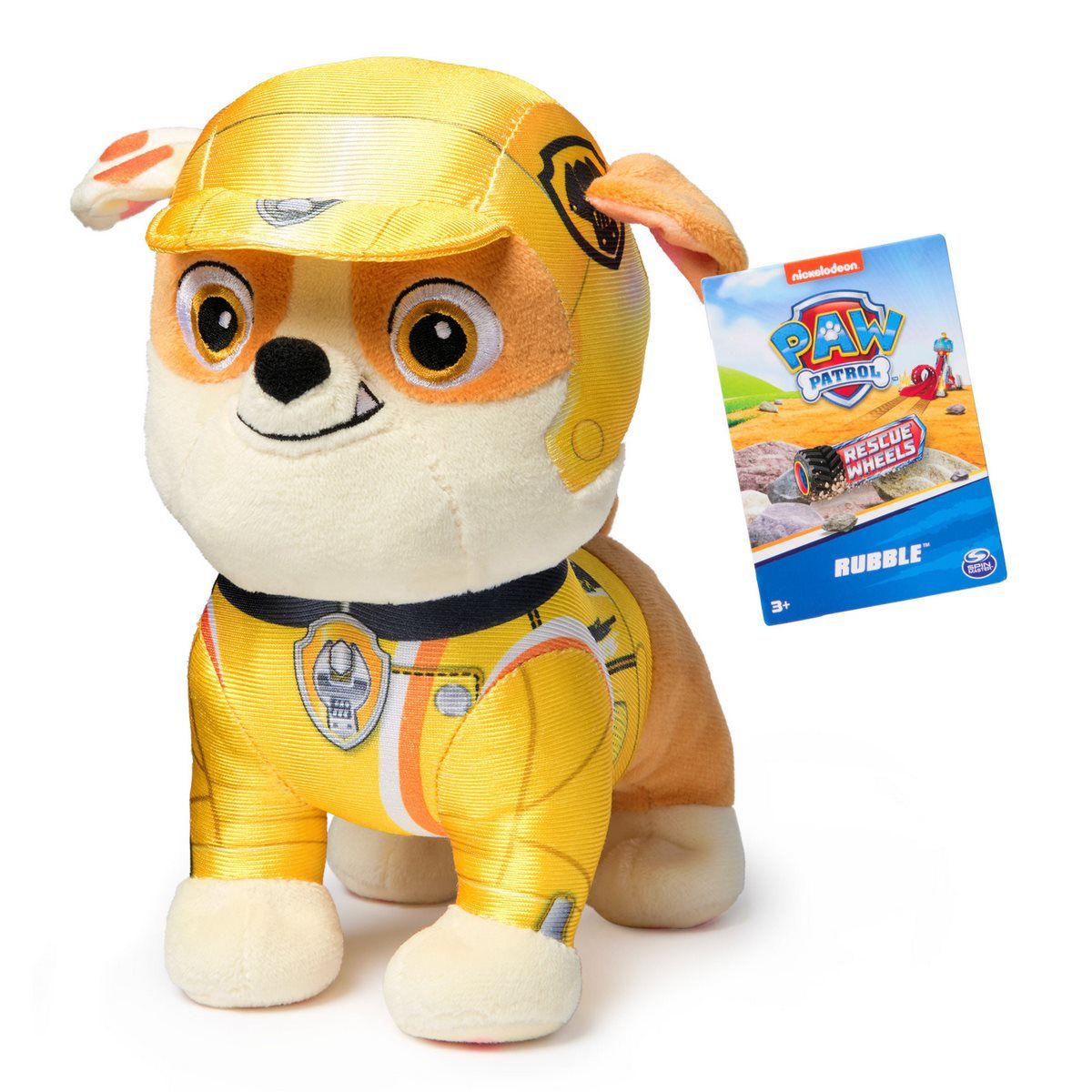 PAW PATROL - Peluche Paw Patrol Rubble 17 cm suave y bordado