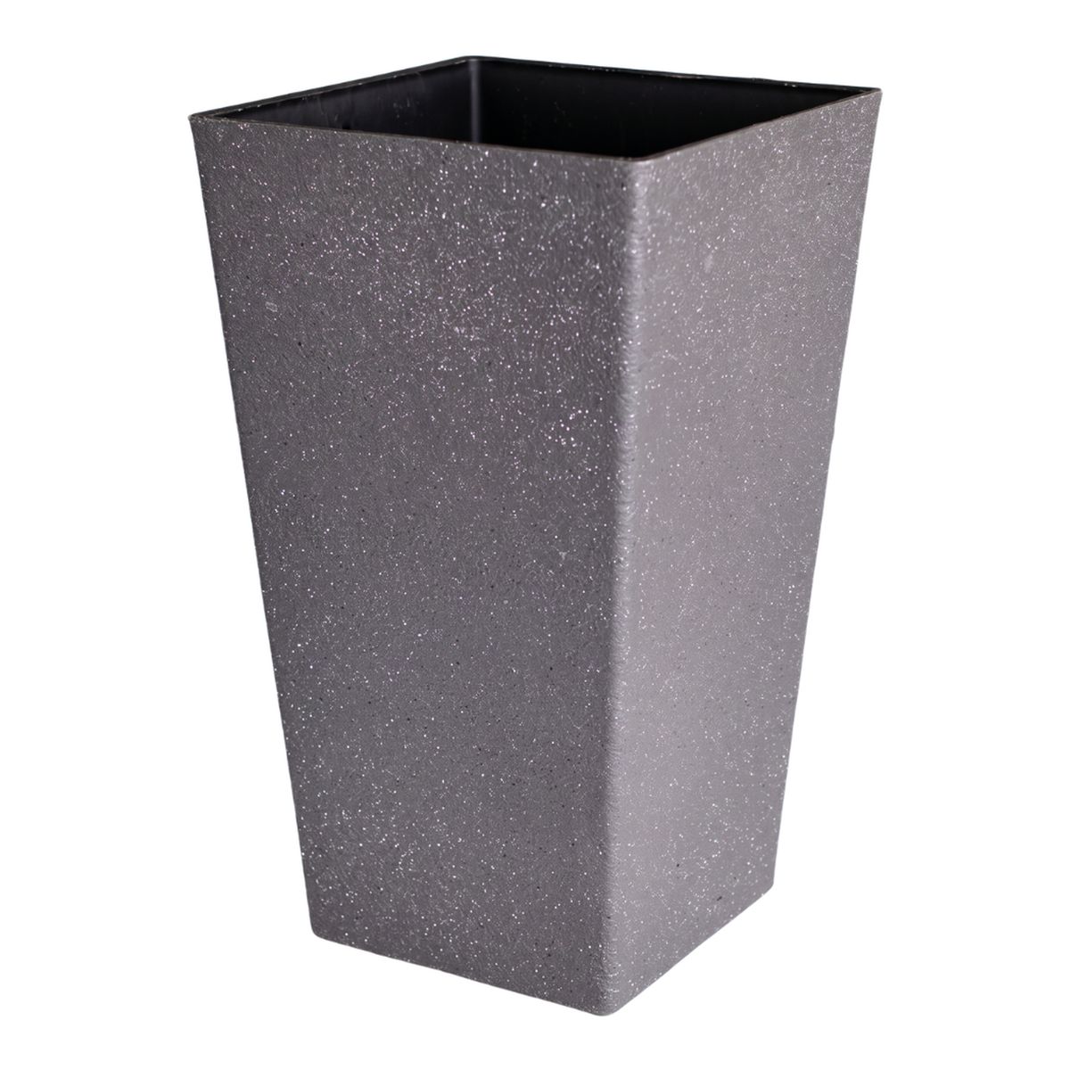 GENERICO - Macetero Plastico Alargado Premium Base Cuadrada Conica - Negro