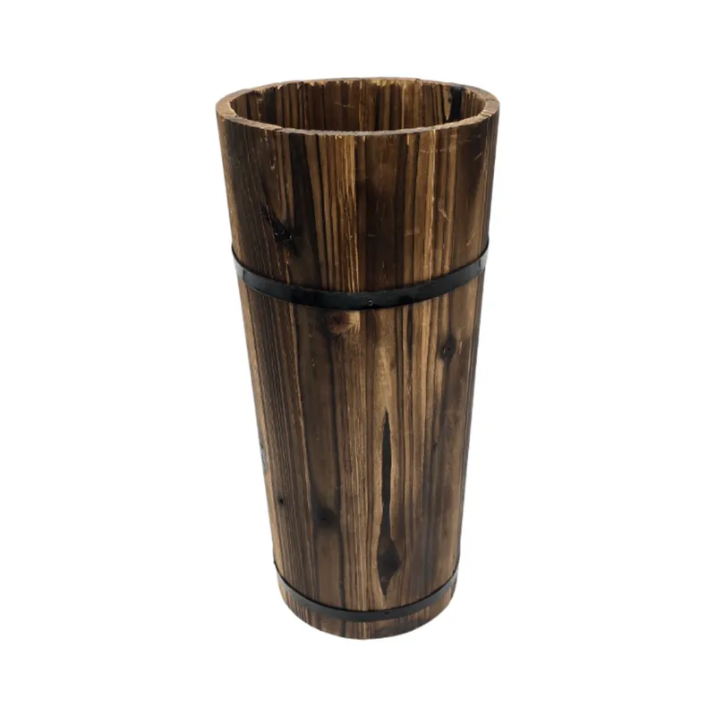 GENERICO - Macetero De Madera Tipo Barril Largo Alto Jardin Terraza S