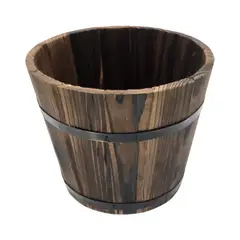 GENERICO - Macetero De Madera Tipo Barril Para Jardin Terraza Planta M