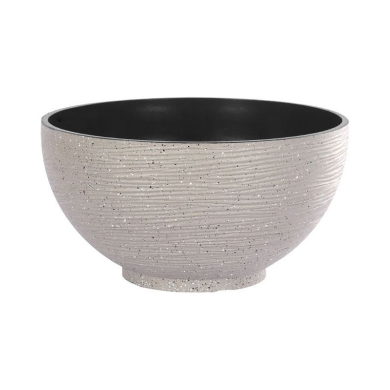 GENERICO - Macetero Plastico Semi Esfera Premium Diseño a Rayas S - Beige