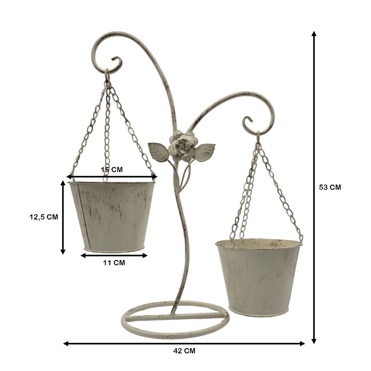 GENERICO - Porta Macetero Pedestal Colgante Beige Vintage Maceta Planta