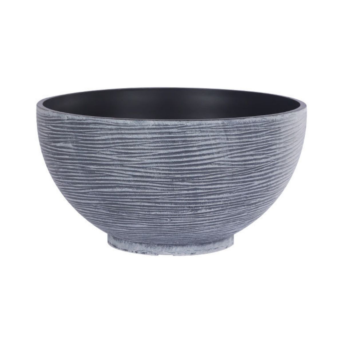 GENERICO - Macetero Plastico Semi Esfera Premium Diseño a Rayas M - Azul