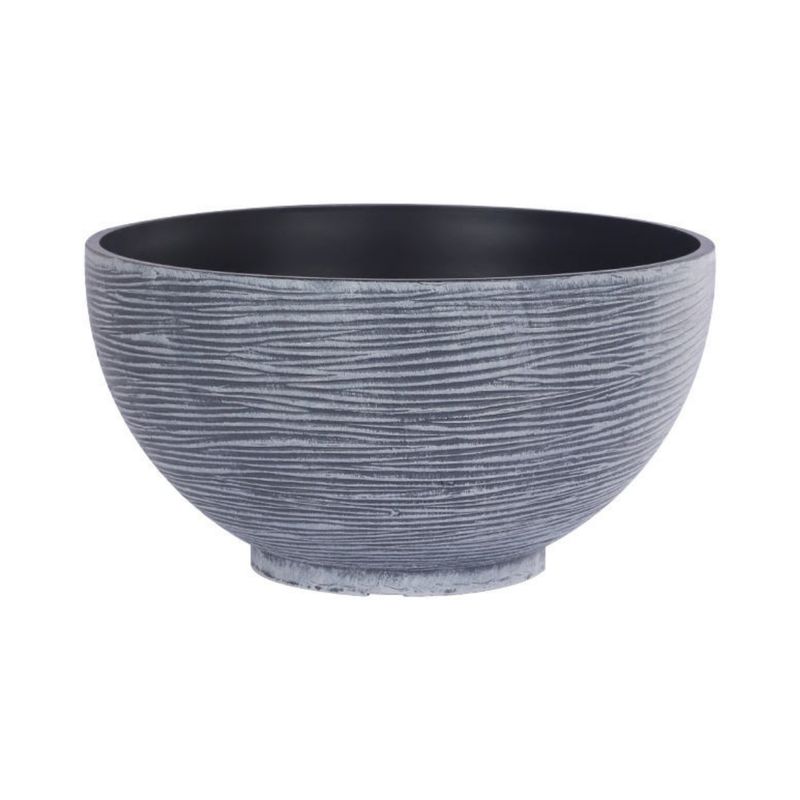 GENERICO - Macetero Plastico Semi Esfera Premium Diseño a Rayas M - Azul