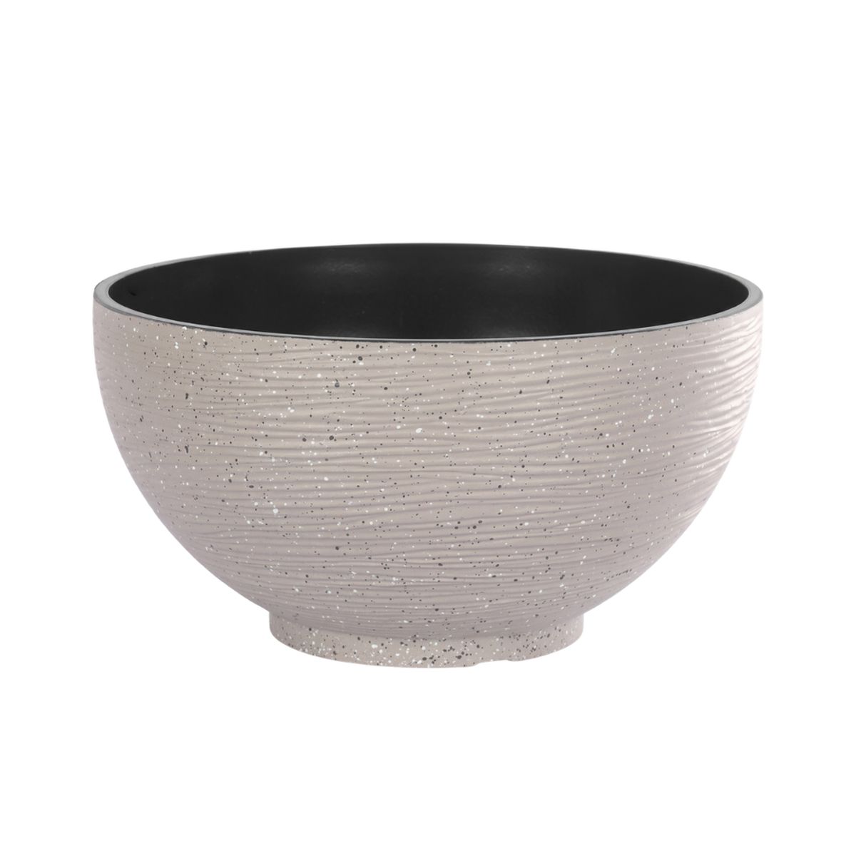 GENERICO - Macetero Plastico Semi Esfera Premium Diseño a Rayas S - Beige
