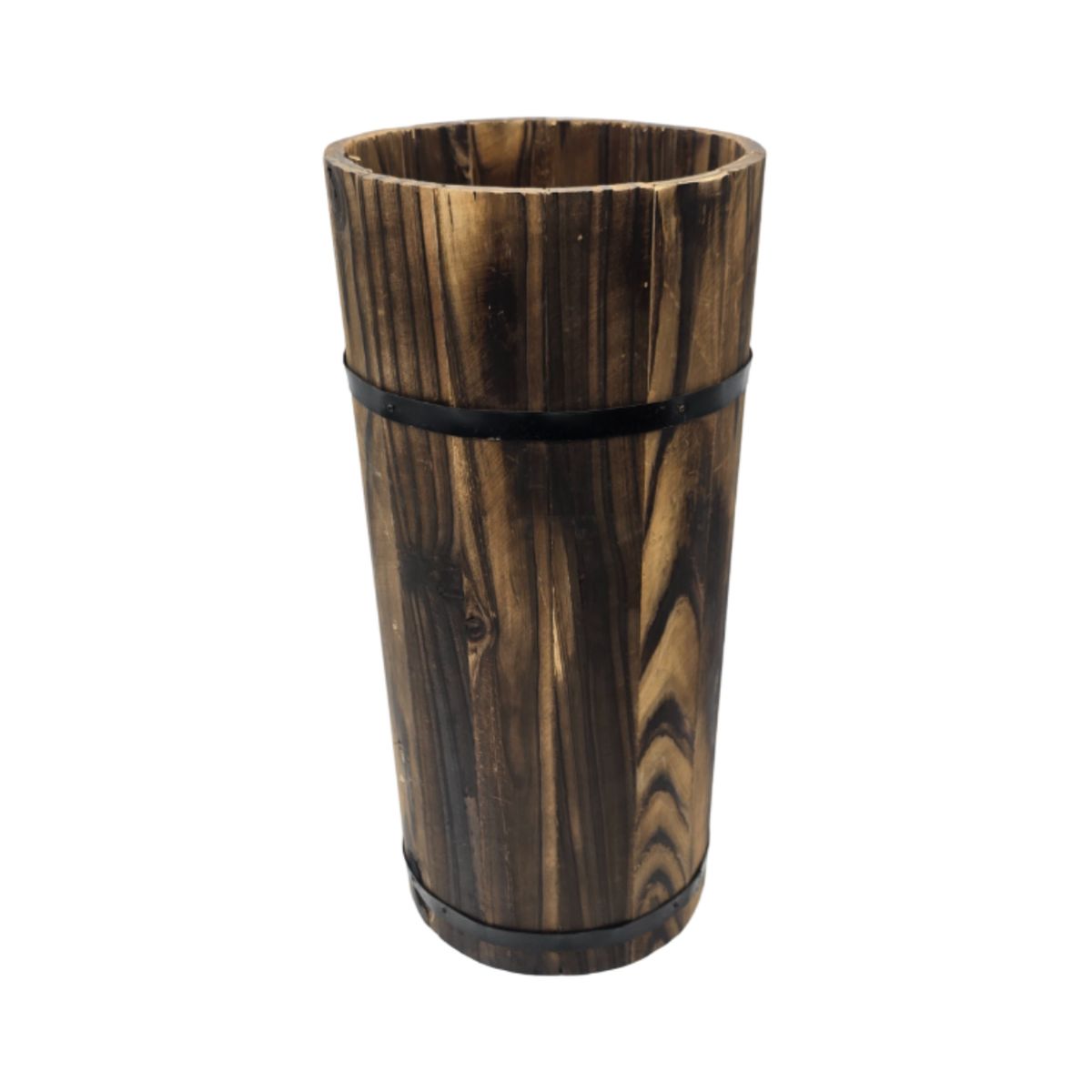GENERICO - Macetero De Madera Tipo Barril Largo Alto Jardin Terraza M