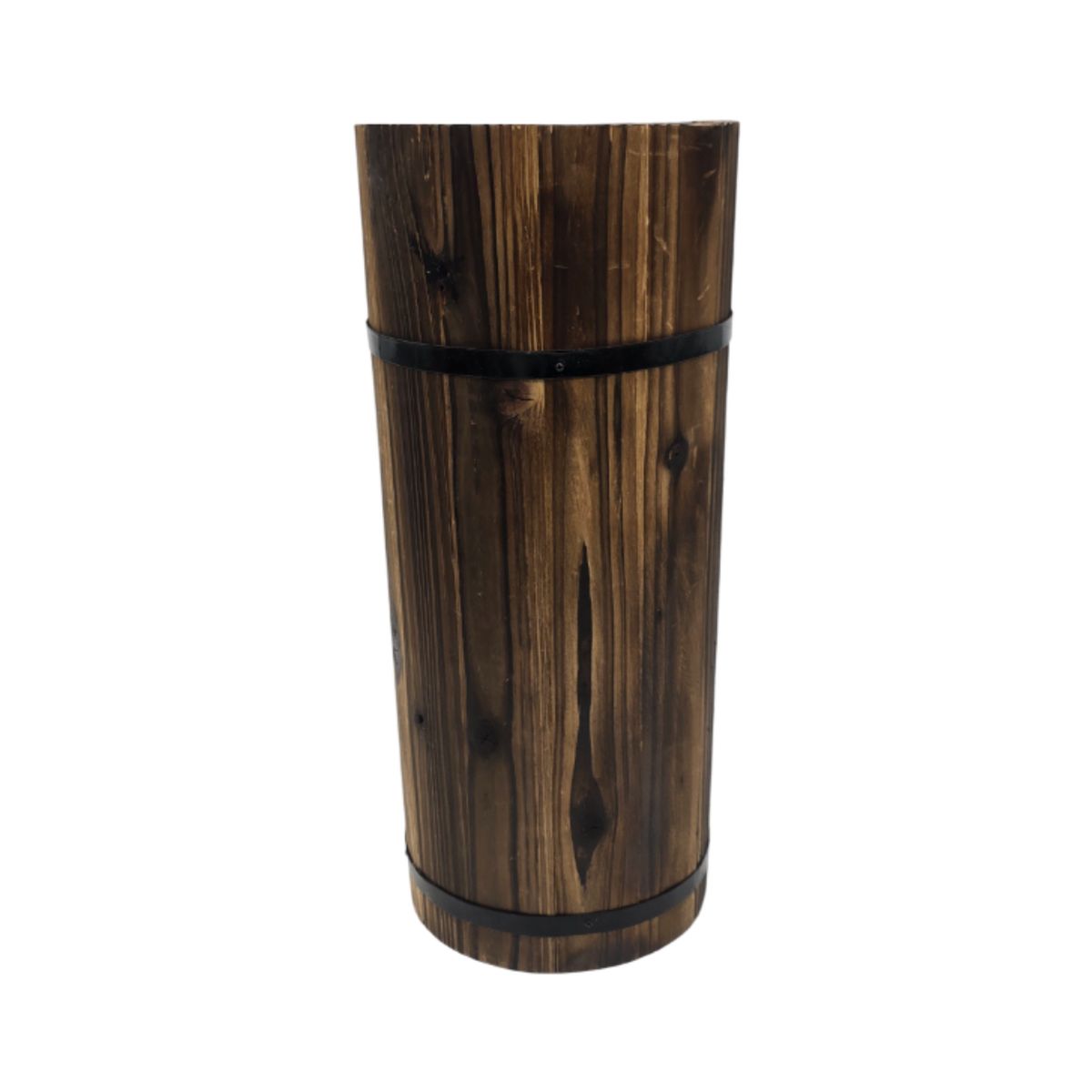 GENERICO - Macetero De Madera Tipo Barril Largo Alto Jardin Terraza M