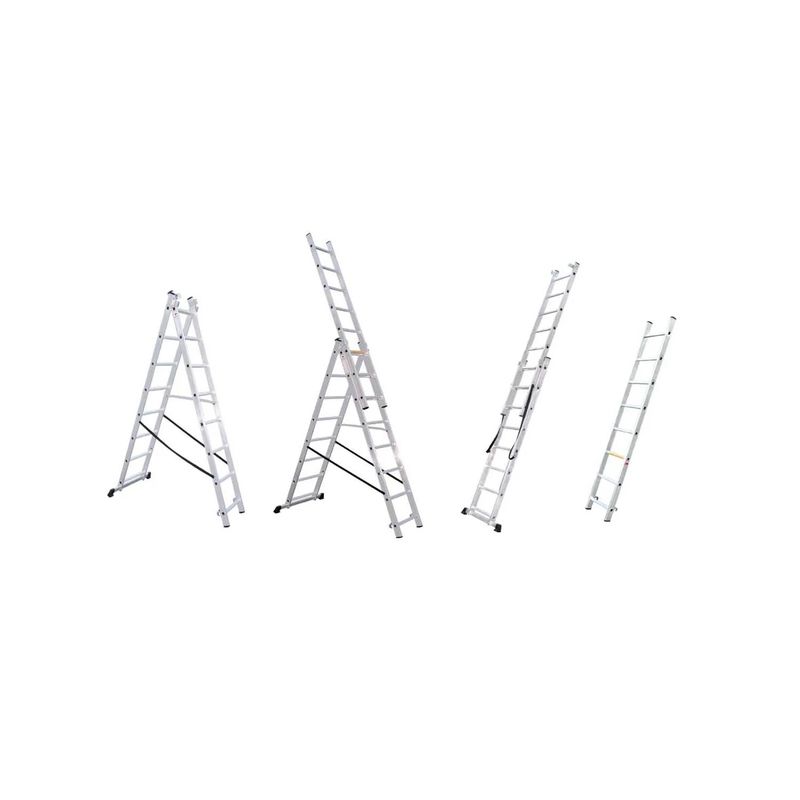 BOLTON - Escalera Bolton de Aluminio Combinada con 3 Cuerpos de 12 peldaños 757 Metros