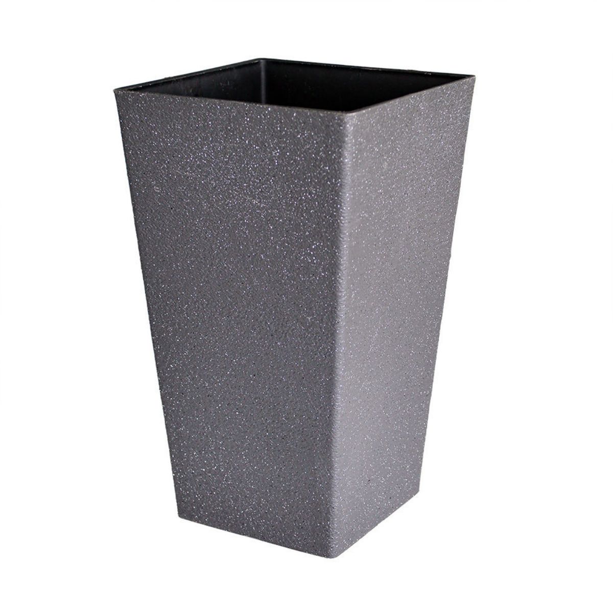 GENERICO - Macetero Plastico Alargado Premium Base Cuadrada Conica - Negro