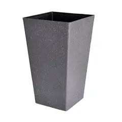 GENERICO - Macetero Plastico Alargado Premium Base Cuadrada Conica - Negro