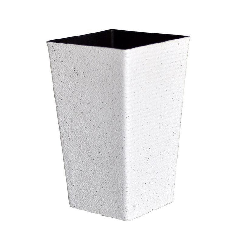 GENERICO - Macetero Plastico Alargado Premium Base Cuadrada Conica - Blanco