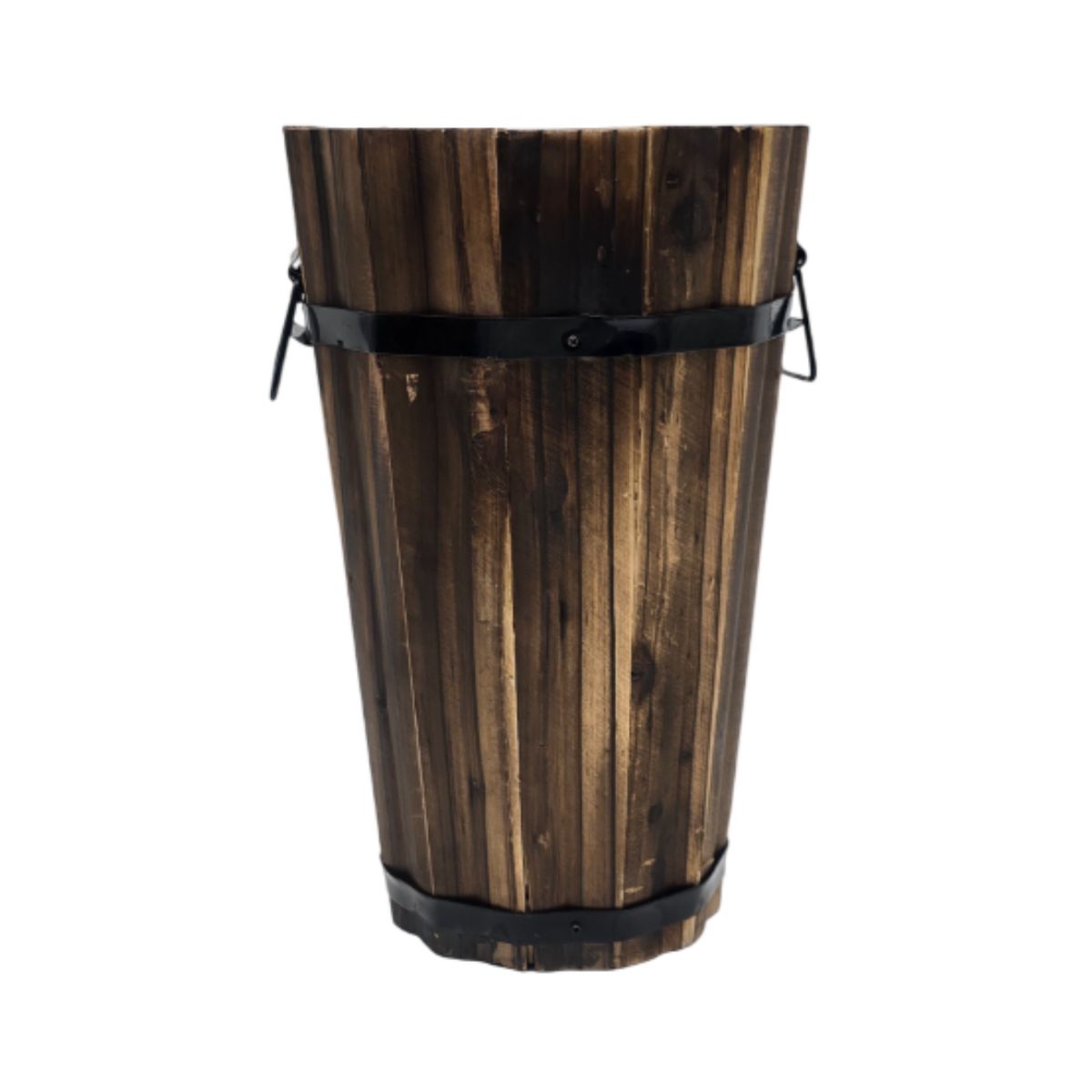 GENERICO - Macetero De Madera Tipo Barril Largo Bajo Jardin Terraza S