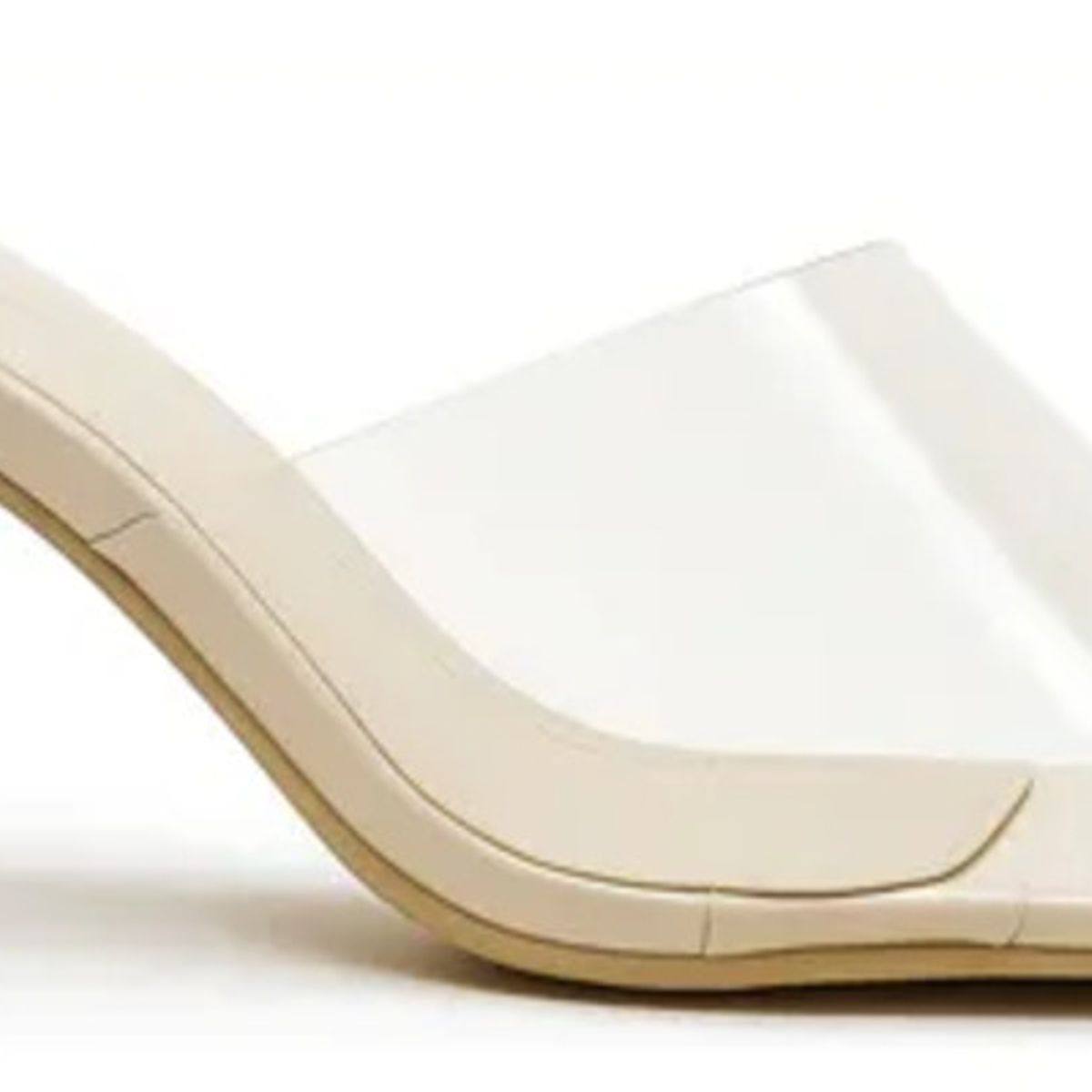 BOVINITA - Sandalia Mujer Transparente Taco Medio Nude Elegante Moderna