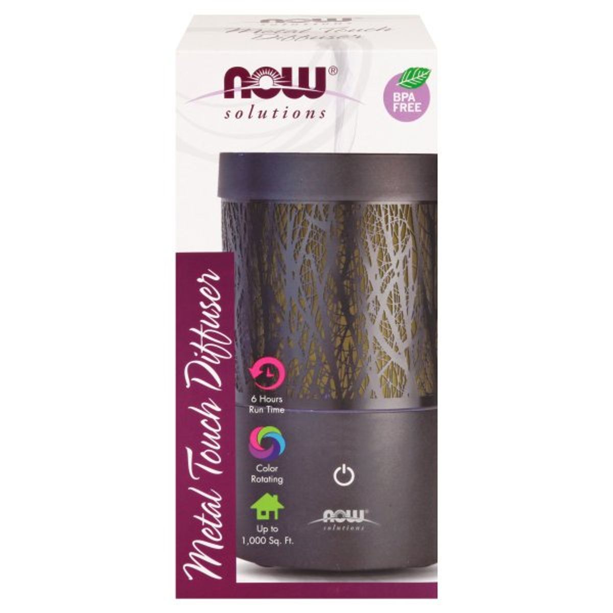 NOW - Difusor de aromaterapia Ultrasonic Metal Touch libre de calor marca NOW BPA Free