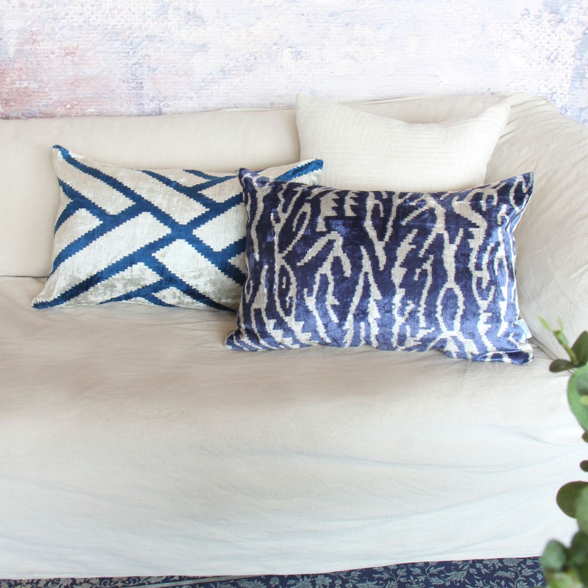 TURKUAZ - Cojín de terciopelo de seda 60x40 cms Qormi - Turquía