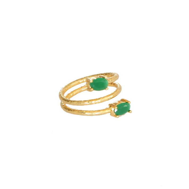 TURKUAZ - Anillo ajustable Fadia doble verde