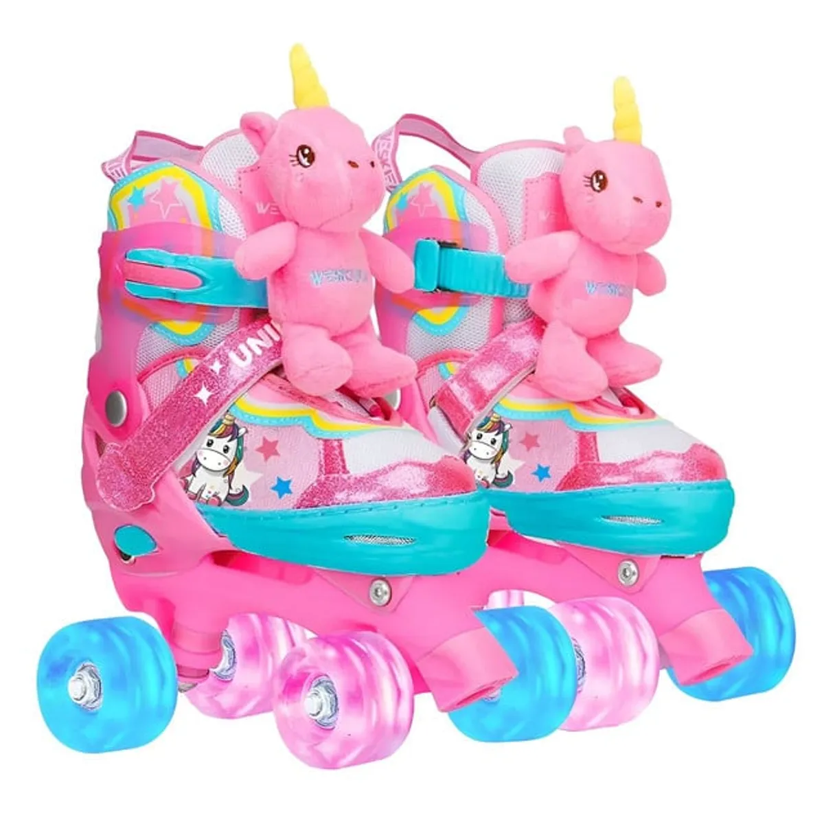 GENERICO - SET PATIN 4 RUEDAS C/ACCESORIOS PELUCHE TALLA S 30-33