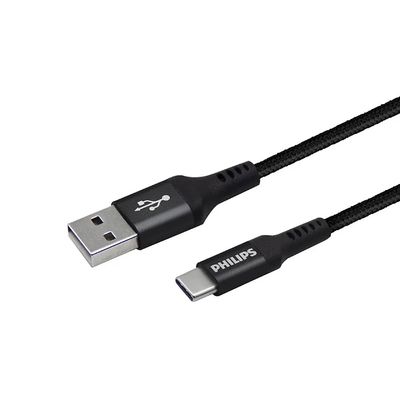 Philips Cable Trenzado Usb-A A Usb-C Dlc5206A Negro
