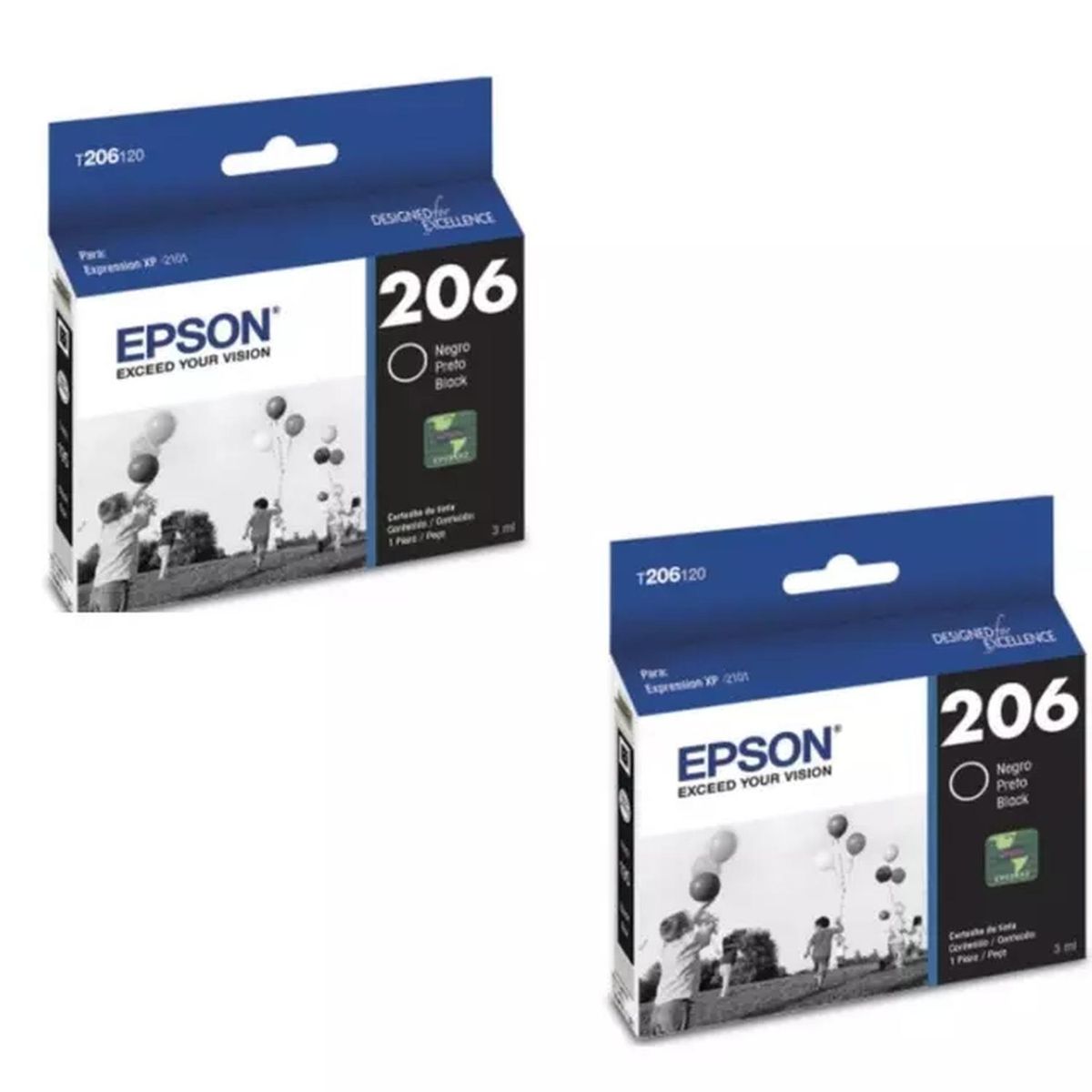 EPSON - Cartuchos de Tinta Epson 206 Negro Original Pack