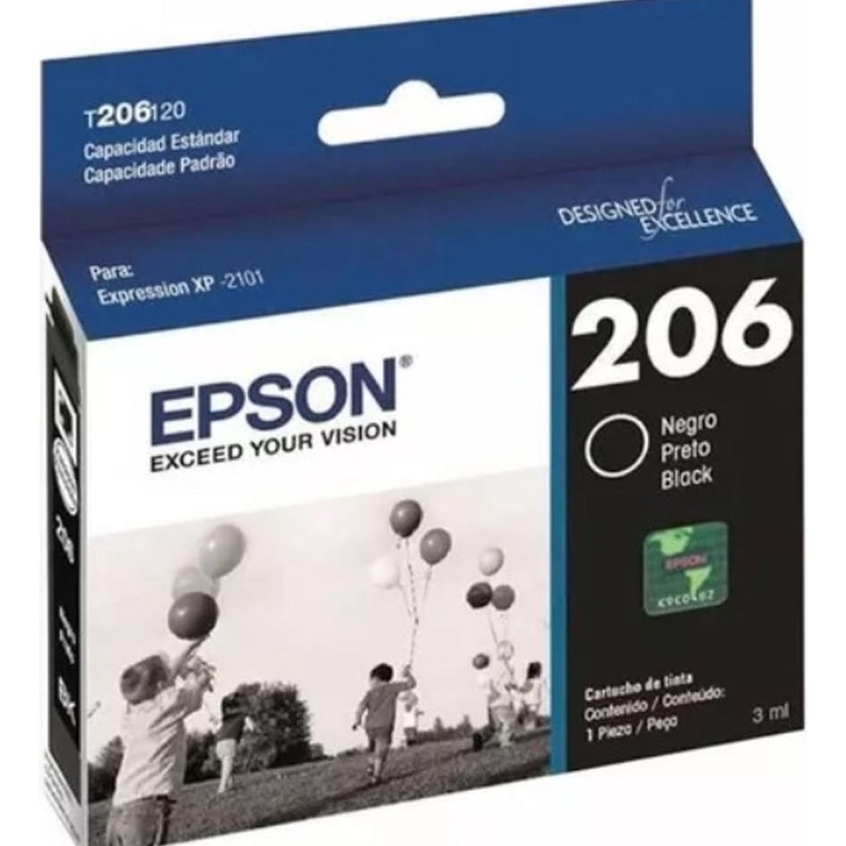 EPSON - Cartucho de Tinta Epson 206 Negro Original