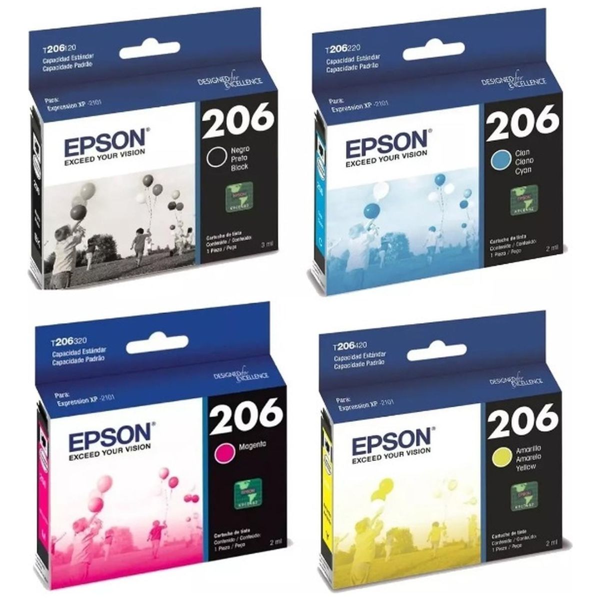 EPSON - Cartuchos de Tintas Epson 206 Original Pack