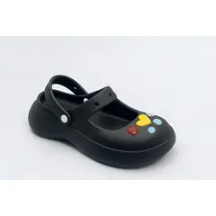 BOVINITA - Zuecos Mujer Mary Jane Negro Con Plataforma Y Charms