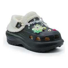 BOVINITA - Chala sandalia Zueco dama negra entera plataforma