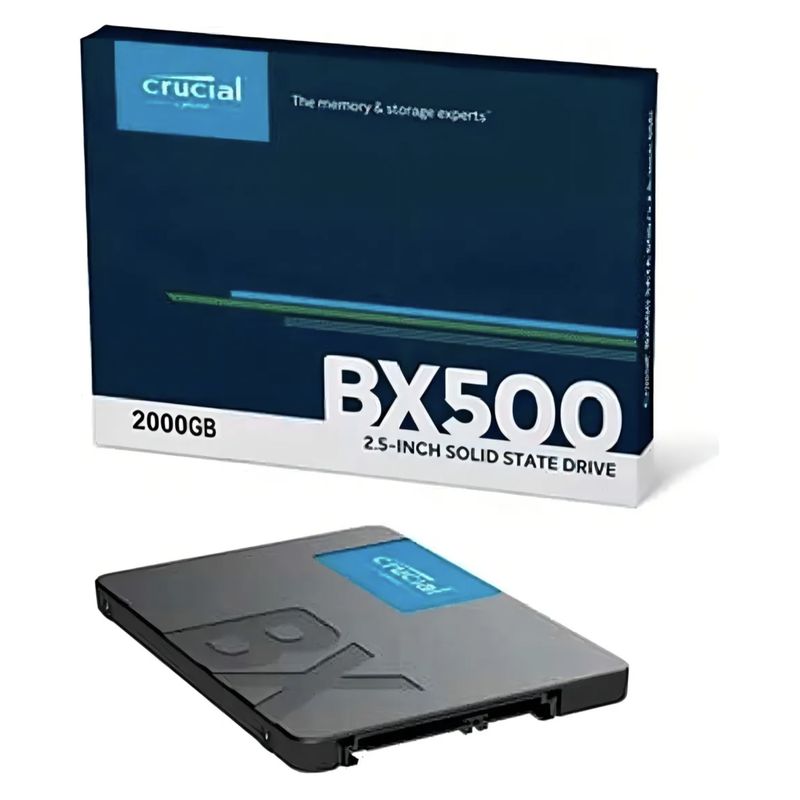 CRUCIAL - Unidad Ssd Crucial BX500 2TB 2.5 Sata 3 Lectura  560mb Escritura 510mb