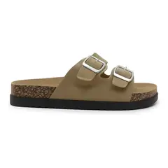 BOVINITA - Sandalia Mujer Doble Hebilla Confort Beige Antideslizante