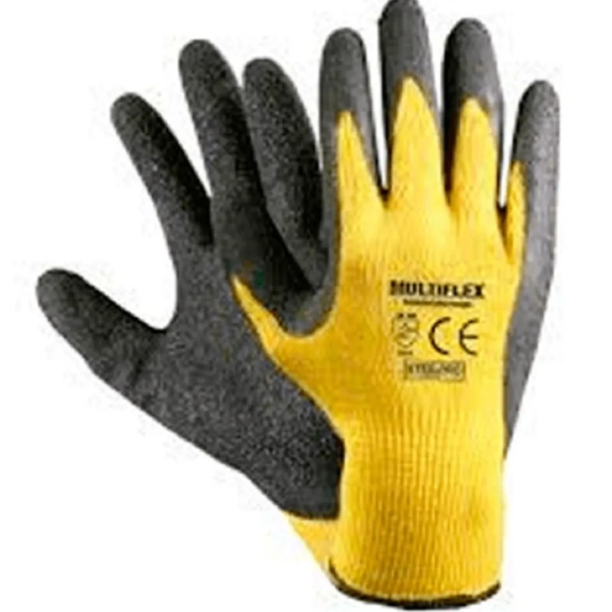 GENERICO - Pack 12 Guantes de Látex Multiflex Estándar Amarillo y Negro