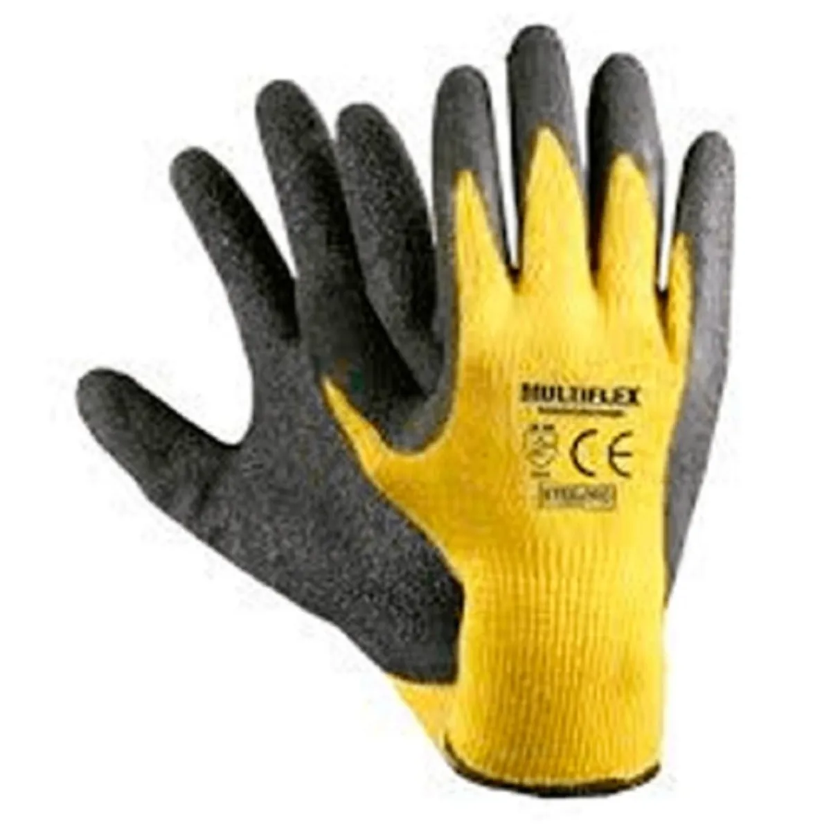 GENERICO - Pack 12 Guantes de Látex Multiflex Estándar Amarillo y Negro