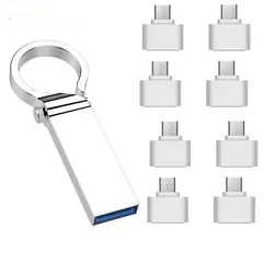 GENERICO - Pendrive Llavero 2 Tb - 3.0 + 4 Adaptador Otg Y 4 Tc