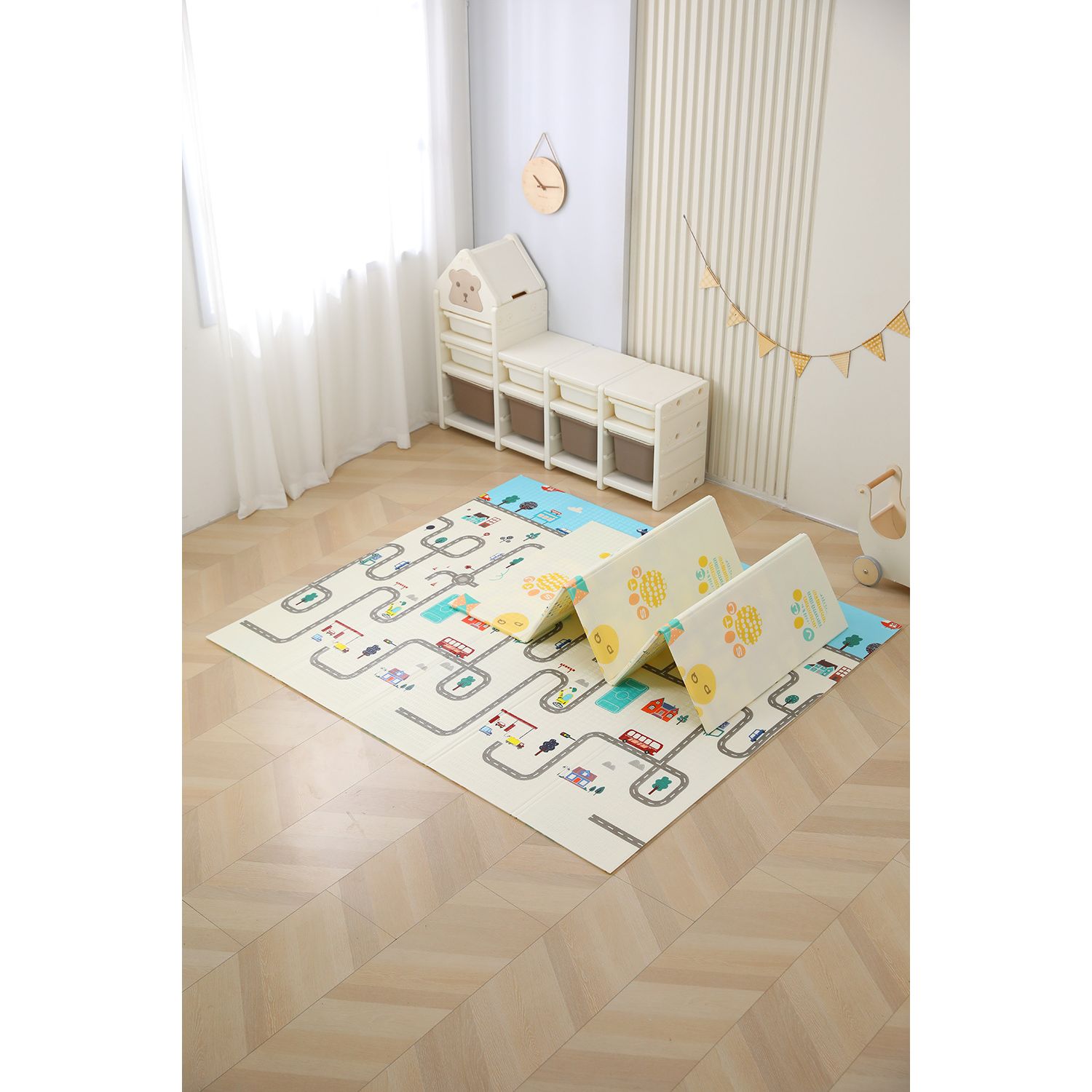 Alfombra Antigolpes Plegable Para Niñas Bebes 180cmx120cmab