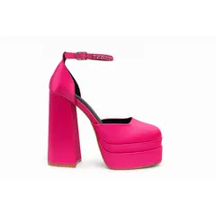 BOVINITA - Tacos Mujer Fucsia Plataforma Alta Taco Ancho Fiesta