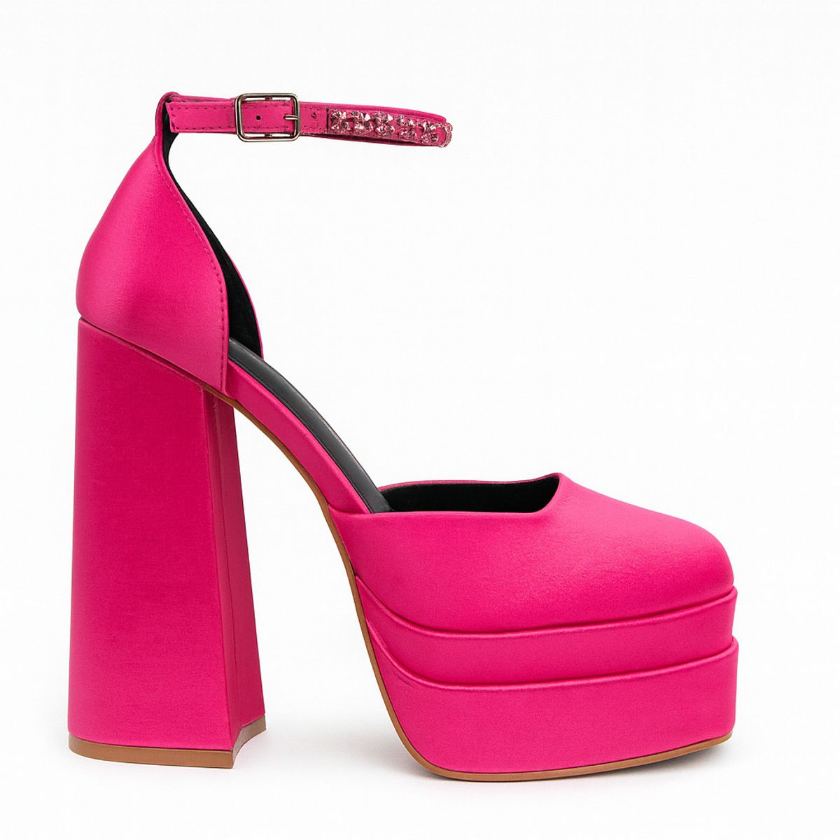 BOVINITA - Tacos Mujer Fucsia Plataforma Alta Taco Ancho Fiesta