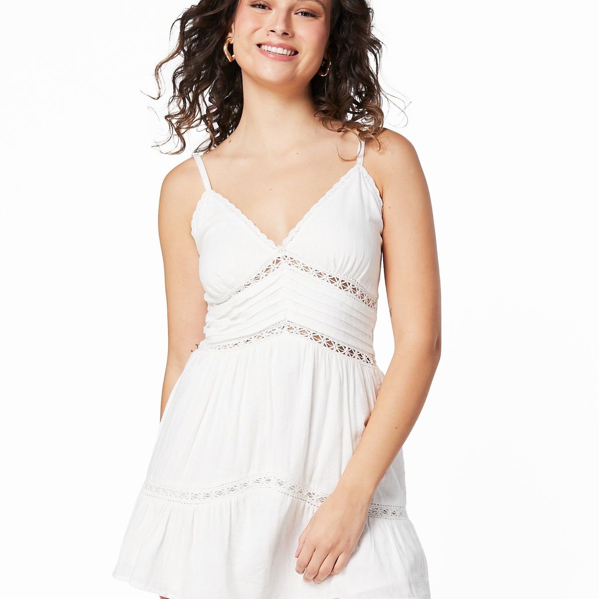 EFESIS - VESTIDO FAIRY PABILOS APLICACION MACRAME - Blanco